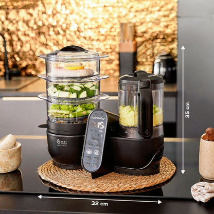 Babymoov Stoomkoker-Mixer Nutribaby + XL Mineral Black