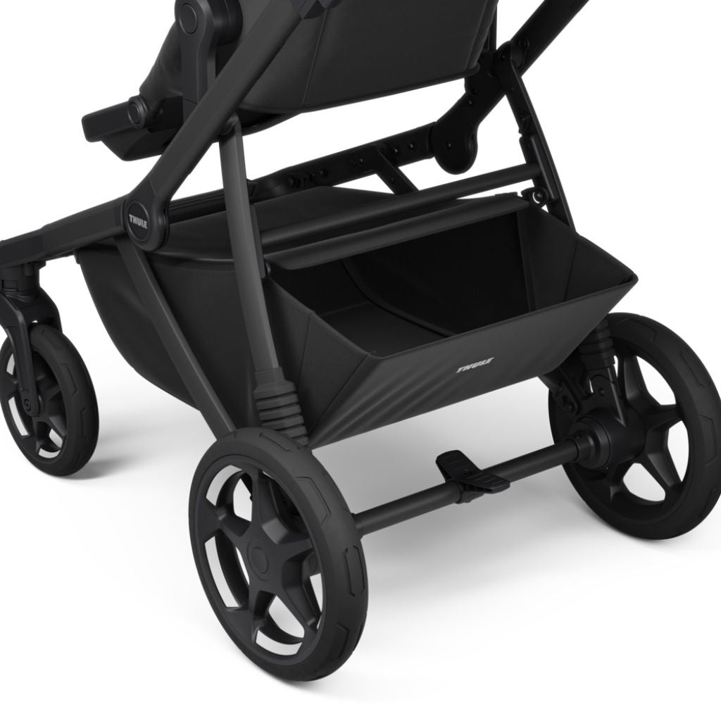 Thule 2-in-1 Kinderwagen Sleek2 Black + Draagmand Black + Gratis Zwarte Voetenzak