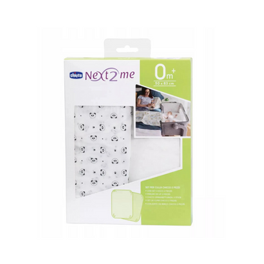 Chicco Drap-housse pour berceau Next2Me Panda - 2 pièces