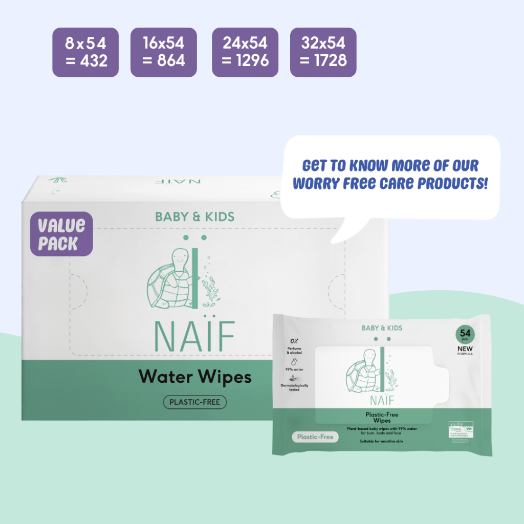Naïf Lingettes humides Plastic Free Wipes 3 x 54 pièces