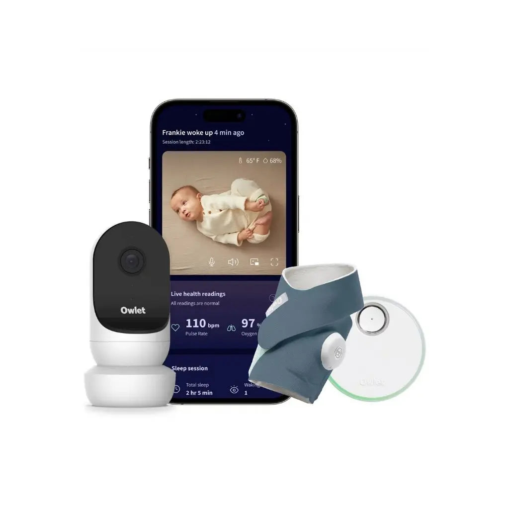 Owlet Dream Sock + Babyphone avec caméra Cam 2 Bedtime Blue