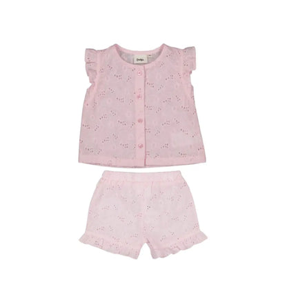 Feetje Top + short broderie Summer Woven m 62 Lilac Meisjes