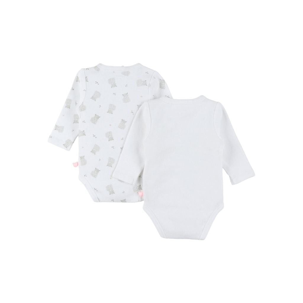 Noukie's Body cache-coeur coton bio Fluffy & Orso blanc - 2 pièces