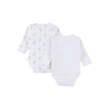 Noukie's Body cache-coeur coton bio Fluffy & Orso blanc - 2 pièces