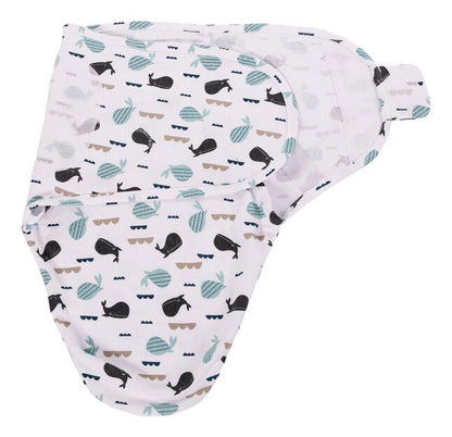 Bo Jungle Couverture d'emmaillotage B-Wrap Blue Whale coton