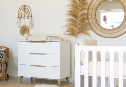 Pericles 2-delige babykamer (bed L 140 x B 70 cm + commode) Boho White