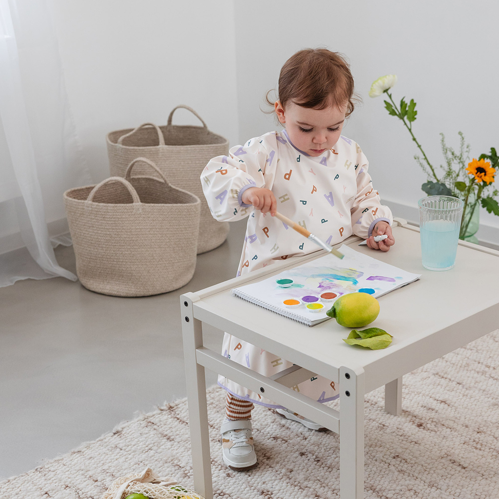 Lässig Bavoir à longues manches Happy Fruits Light blue