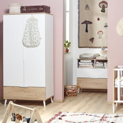 Transland Armoire 2 portes Maly look blanc-boise