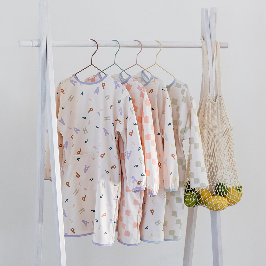 Lässig Bavoir à longues manches Happy Fruits Light blue