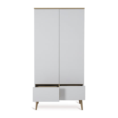 Quax Chambre de bébé 3 pièces (lit L 120 x Lg 60 cm+ commode + armoire 2 portes) Flow White