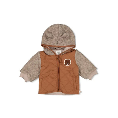Feetje Bouclé jasje met kap - Wild World Brown Jongen
