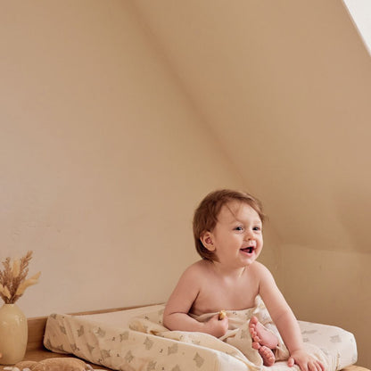 Noukie's Housse pour coussin à langer blanche Fluffy & Orso