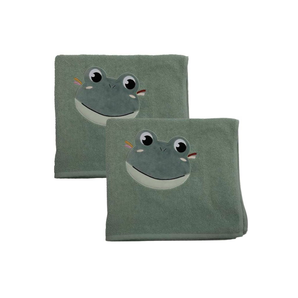 Dreambee Handdoek Oscar Kikker B 50 x L 100 cm - 2 stuks