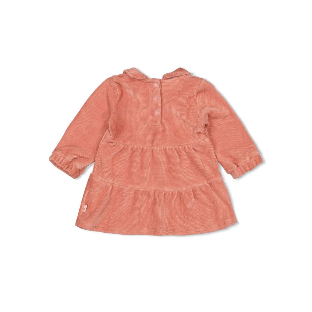 Feetje Jurk velours rib - Woodland Bloom Mauve Meisje
