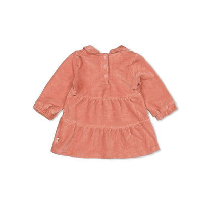 Feetje Jurk velours rib - Woodland Bloom Mauve Meisje