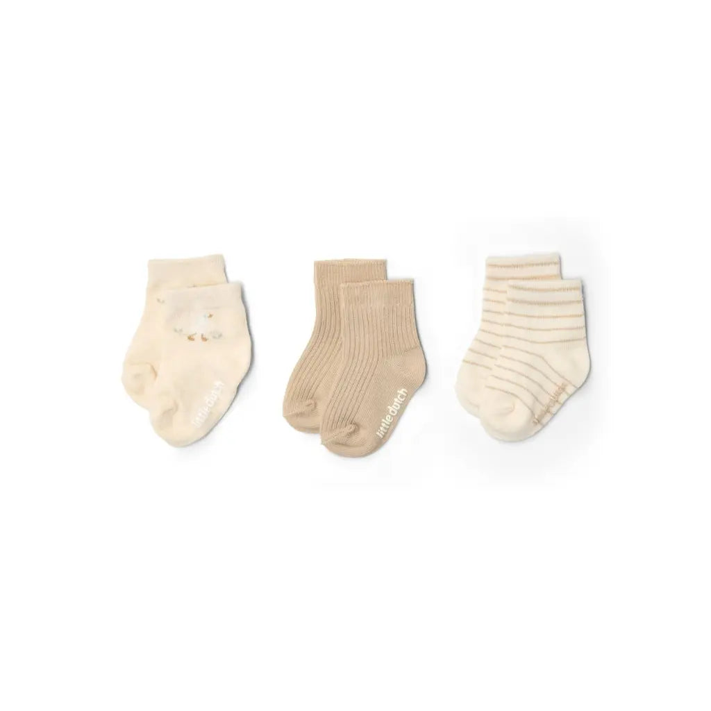 Little Dutch Chaussettes Beige taille 44/56 - 3 pièces