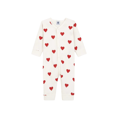 Petit Bateau Pyjama Grand Cœur Coton Sans Pieds 