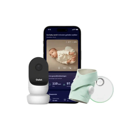 Owlet Babyphone avec caméra Cam 2 & Dream Sock Mint Green