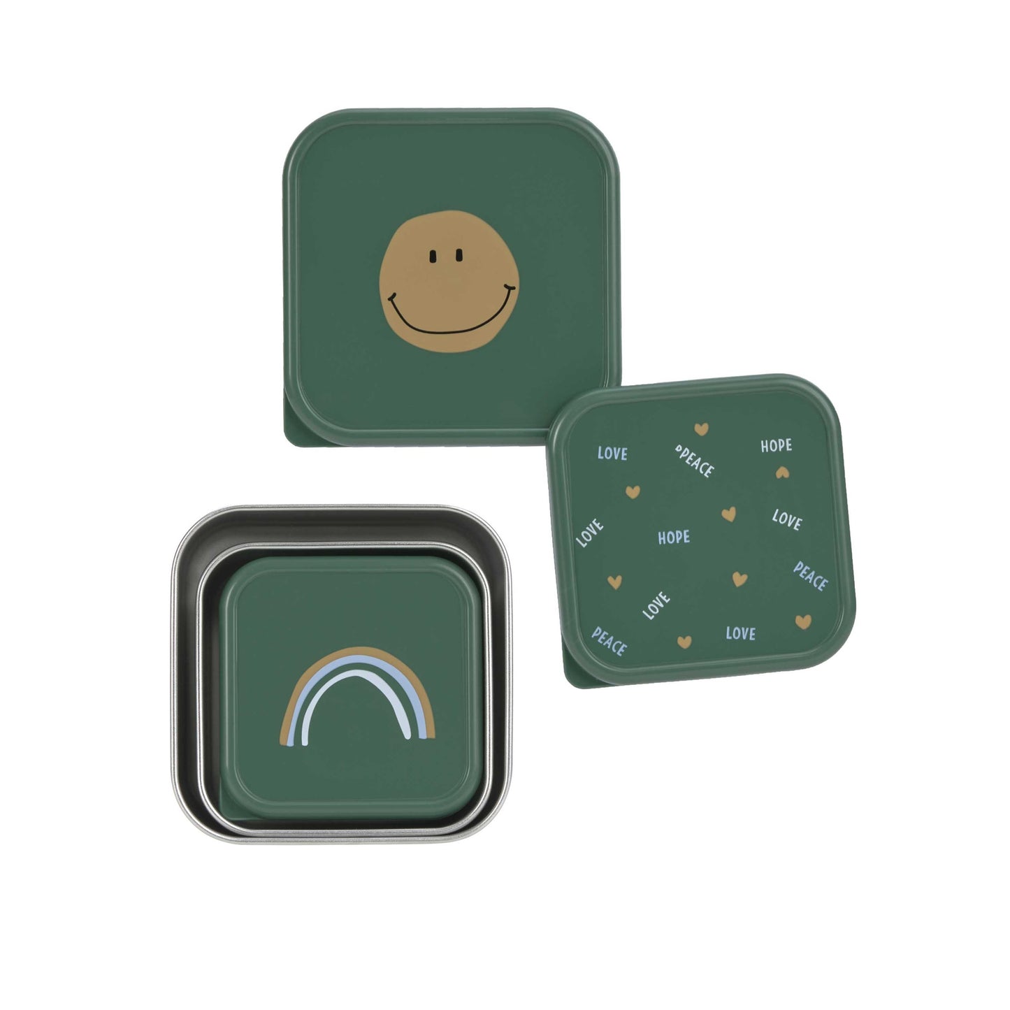 Lässig Snackdoosje Happy Rascals Smile Sky Blue - 3 stuks