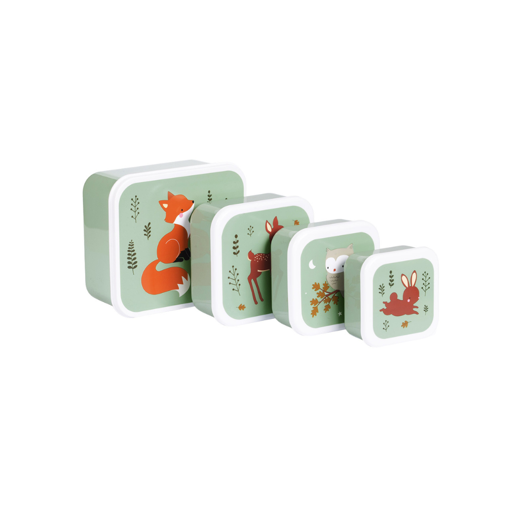 A little lovely company Ensemble boîte à lunch & snacks Forest Friends - 4 pièces