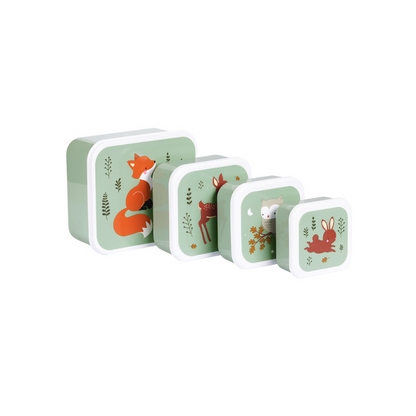 A little lovely company Ensemble boîte à lunch & snacks Forest Friends - 4 pièces