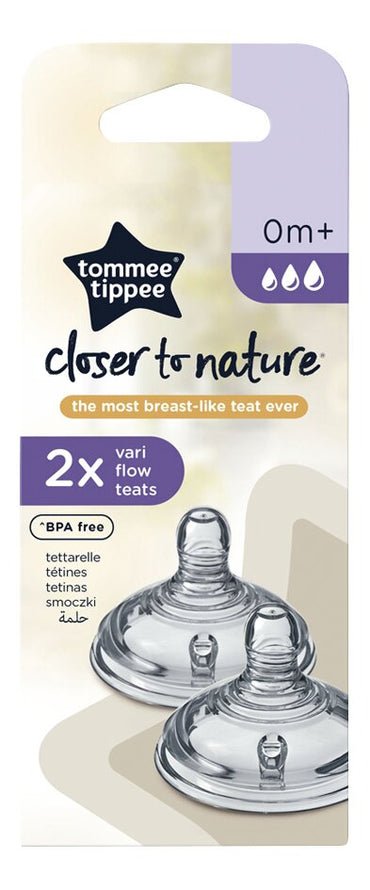 Tétine Tommee Tippee Closer to Nature à débit de lait variable - 2 pièces