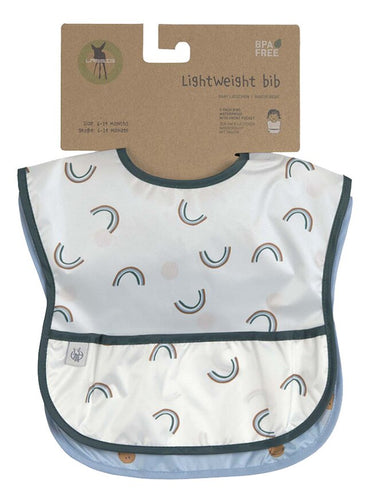 Lässig Bavoir Happy Rascals Smile Sky Blue - 2 pièces