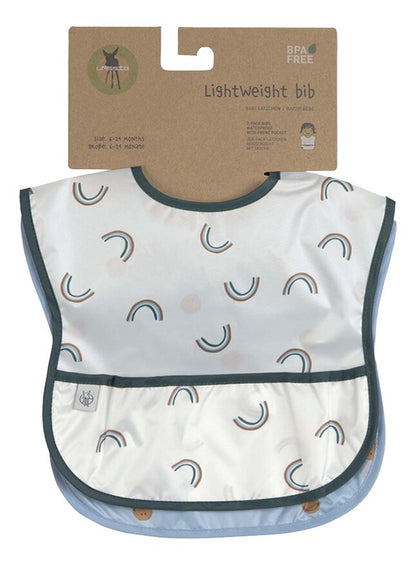 Lässig Bavoir Happy Rascals Smile Sky Blue - 2 pièces