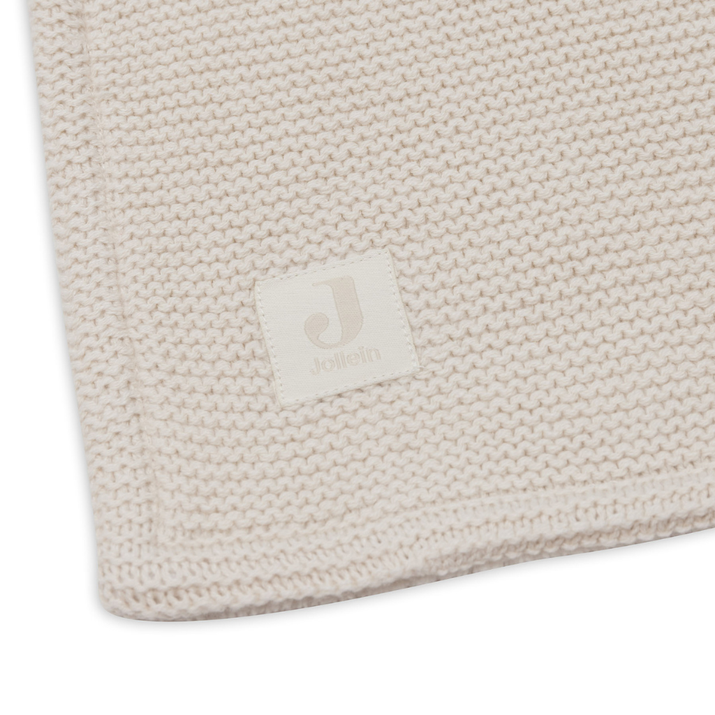 Jollein Deken voor wieg Basic Knit Oatmeal/Velvet 75 x 100 cm