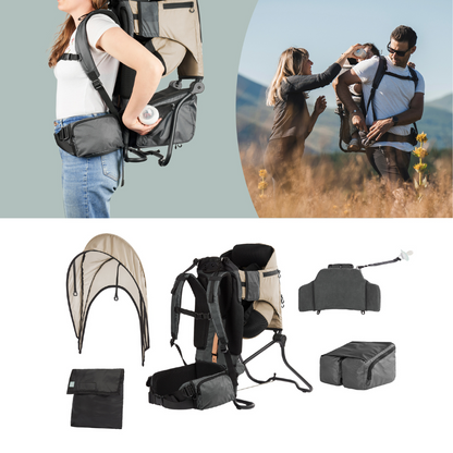 Babymoov Porte-bébé dorsal Moov & Hike Dune + housse de pluie