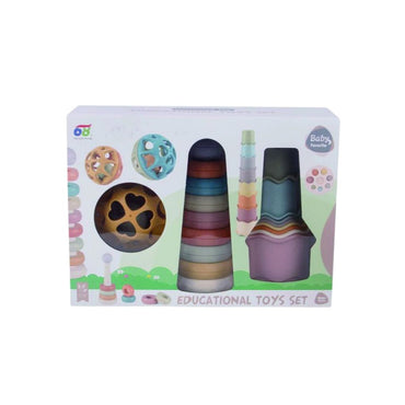 Baby's favorite Anneaux et gobelets empilables avec balles à grelots - 18 pièces