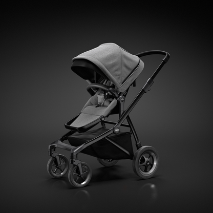 Thule Poussette Sleek Grey melange on black