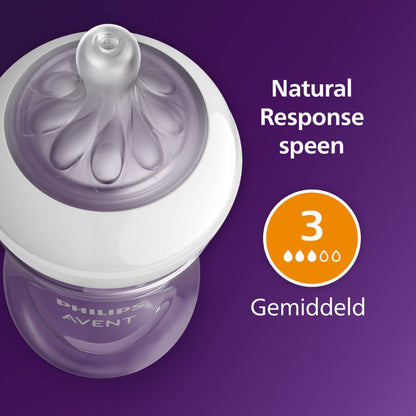 Philips AVENT Zuigfles Natural Response transparant 260 ml - 3 stuks