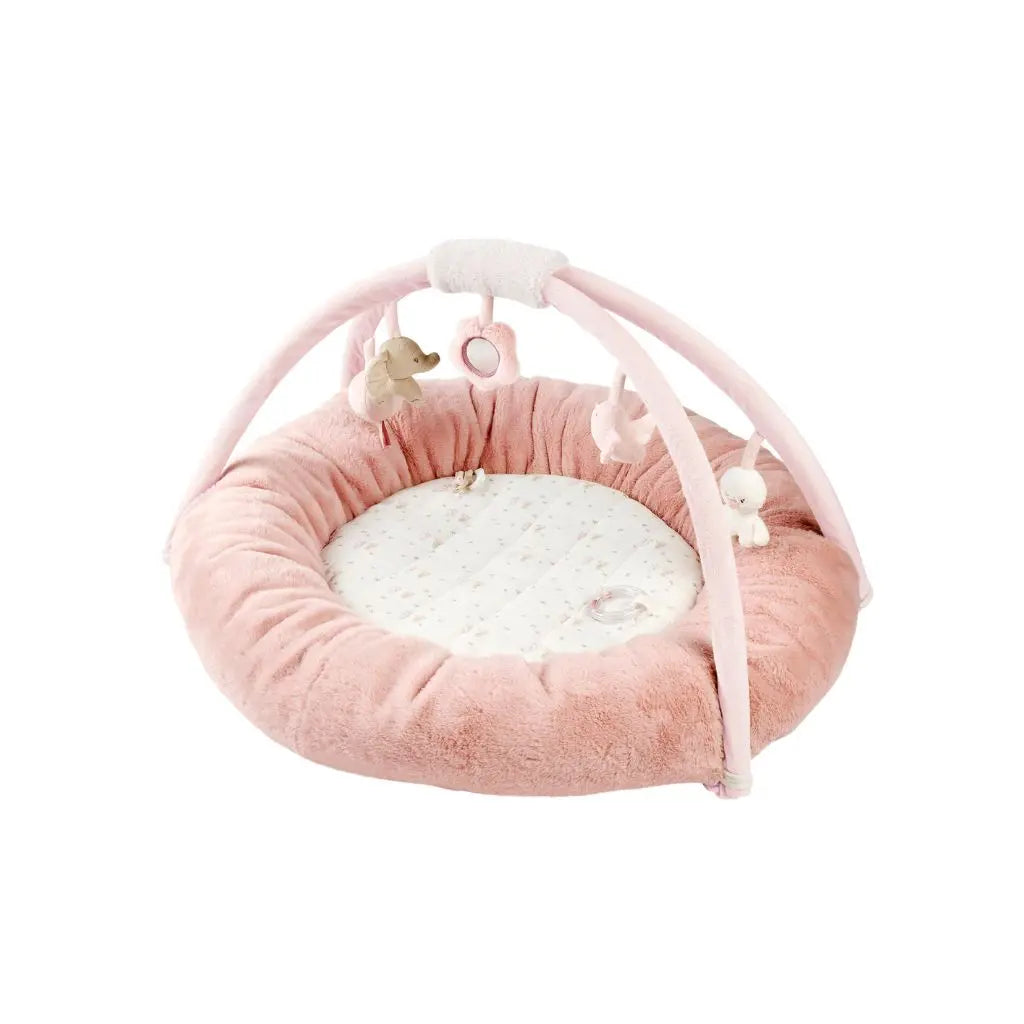 Nattou Tapis d’éveil/pouf avec arches rose