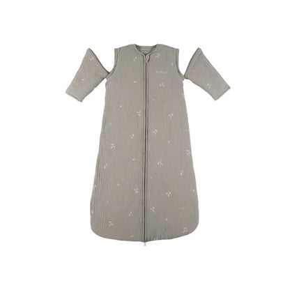 Noukie's Slaapzak met afritsbare mouwen muslin kaki 100 cm