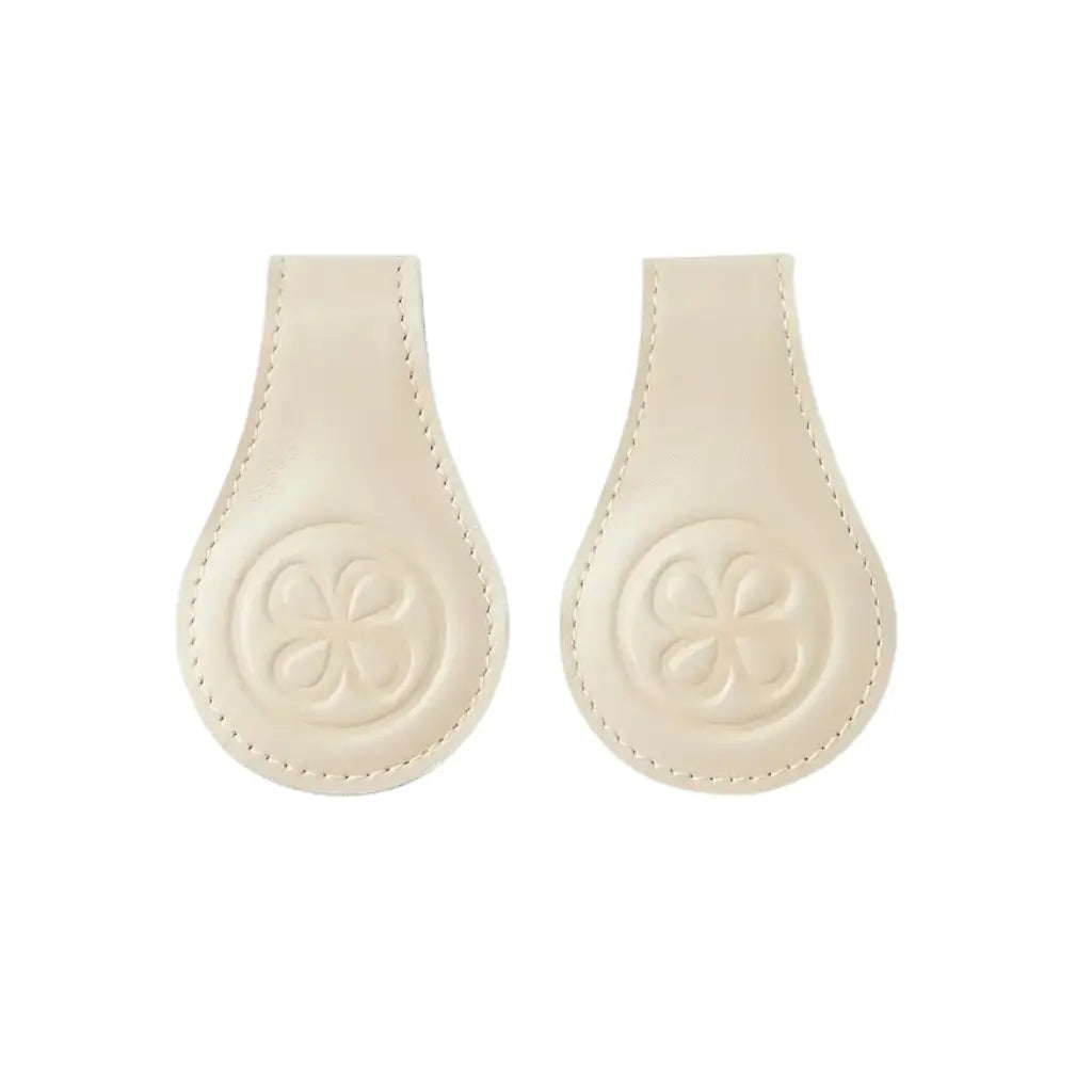 Cloby Leather Clips Beige
