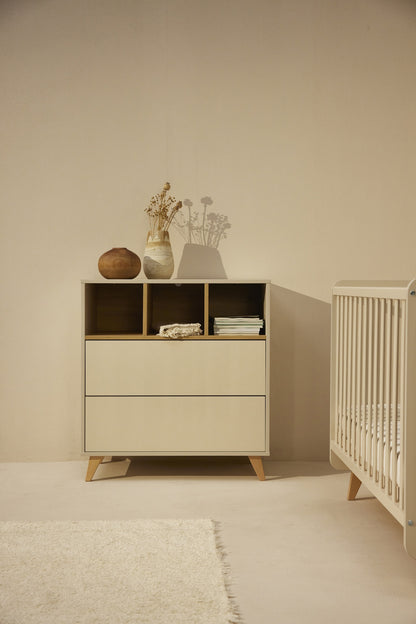 Quax 2-delige babykamer (bed + commode met verlengstuk) Loft Clay