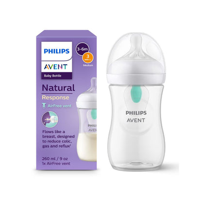 Philips AVENT Zuigfles Natural Response AirFree Olifant transparant 260 ml - 3 stuks
