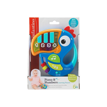 Infantino Jouet d'activités Piano & Numbers Learning Toucan Blue