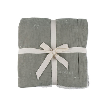Noukie's Couverture mousseline & sherpa kaki 75 x 100 cm