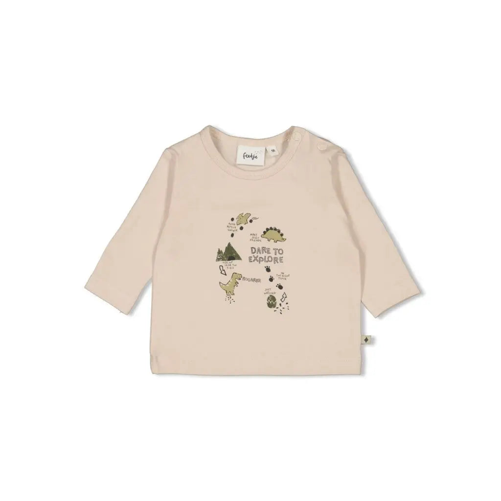 Feetje Tshirt lange mouw - Rawrsome Offwhite Jongen