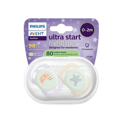 AVENT Sucette 0-2 mois Ultra Start Night couleur/design mystère - 2 pièces