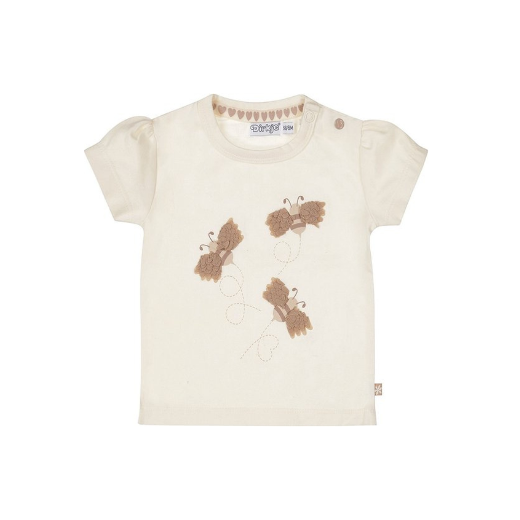 dirkje T-shirt korte mouw Bee m 80 Off white girls