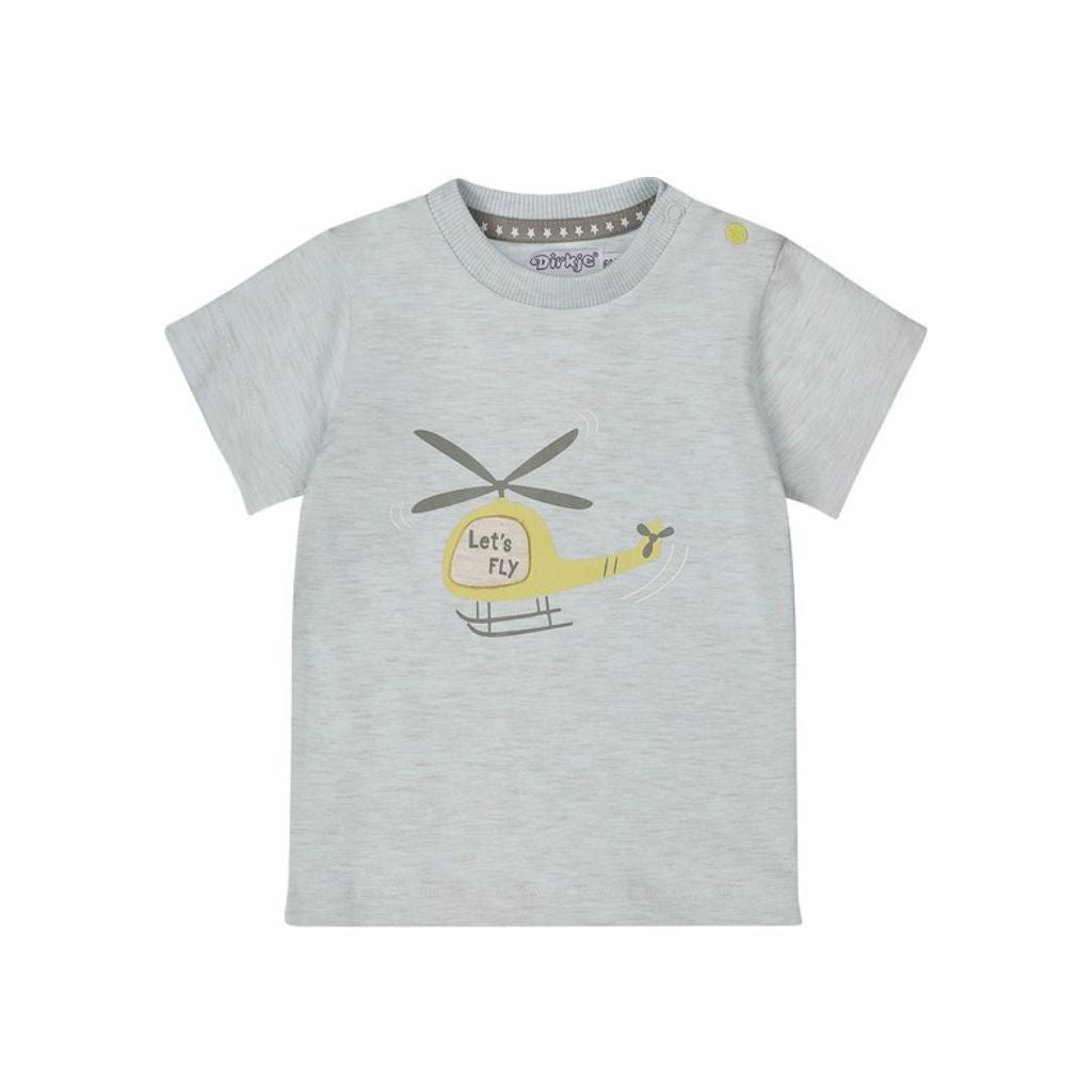dirkje T-shirt met tekst lets fly korte mouw m 86 Light blue boy