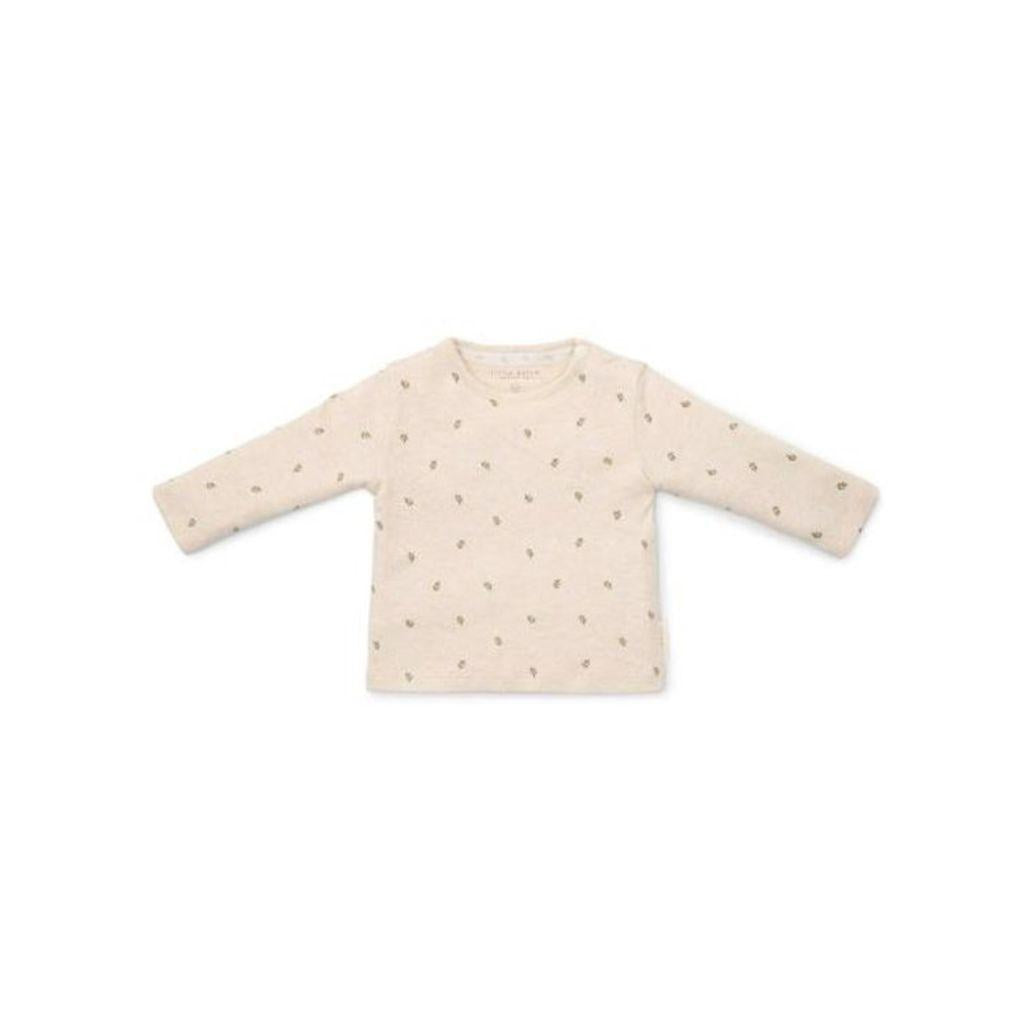 Little Dutch T-shirt met lange mouwen Little Farm Green leaves Sand