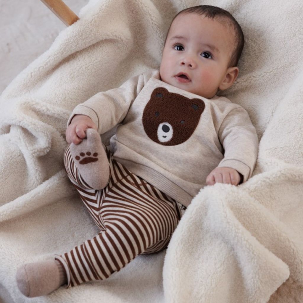 Feetje Sweater - Wild World Taupe melange Jongen