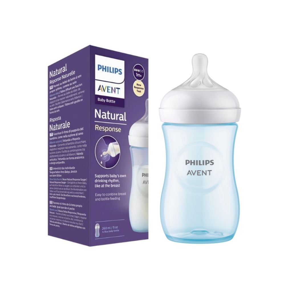 Philips AVENT Zuigfles Natural Response blauw 260 ml - 3 stuks