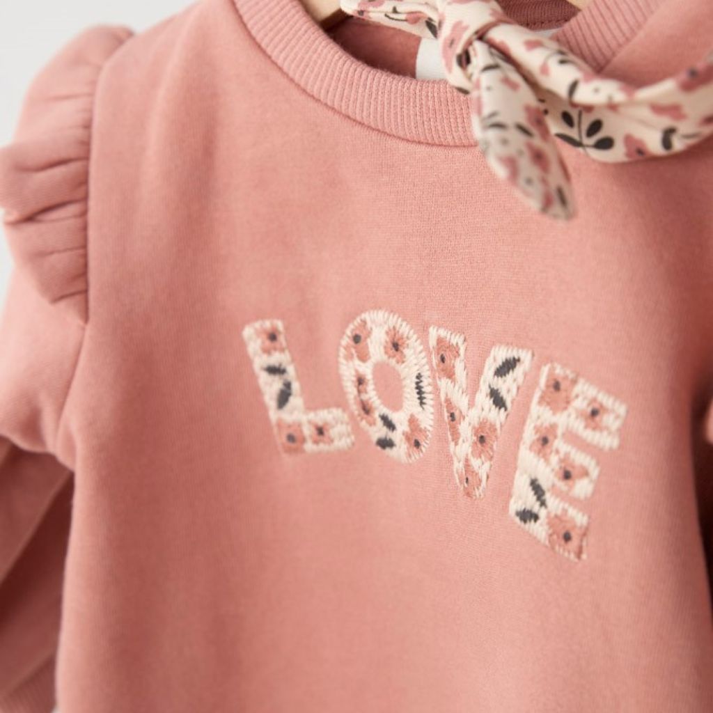 Feetje Sweater - Woodland Bloom Mauve Meisje