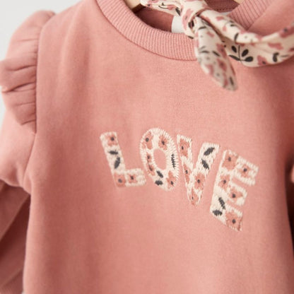 Feetje Sweater - Woodland Bloom Mauve Meisje