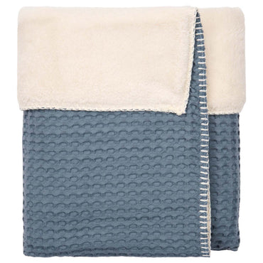 Koeka Couverture en polaire pour berceau ou parc Oslo Bluestone coton Lg 100 x L 75 cm